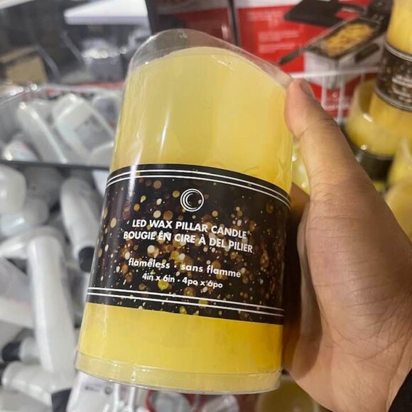 Led Wave Top Unscented Ivory Candle With Timer - Picture 4 of 5